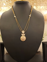 Pearl Sunburst Layered Pendant Set