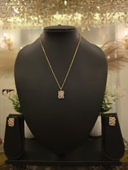 Crystal Wrap Minimal Pendant Set