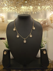 Ivory Teardrop Charm Necklace Set
