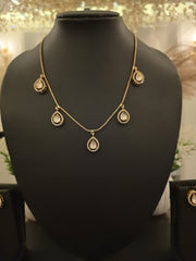 Ivory Teardrop Charm Necklace Set