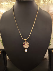 Ruby Blossom Kundan Pendant Set