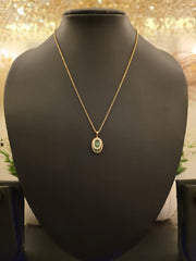 Emerald Halo Minimal Pendant Set