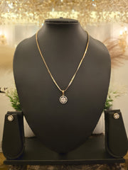 Classic Solitaire Halo Pendant Set