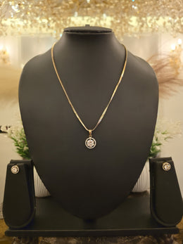 Classic Solitaire Halo Pendant Set