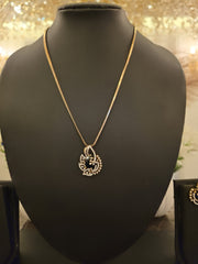 Noir Peacock Crystal Pendant Set