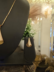 Golden Cascade Crystal Pendant Set