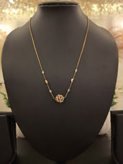 Tri-Tone Bloom Minimal Necklace