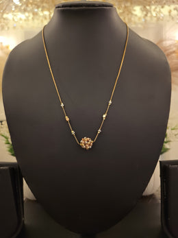 Tri-Tone Bloom Minimal Necklace