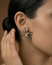 Noir Aurelia Floral Statement Earrings