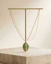 Olive Aura Stone Necklace