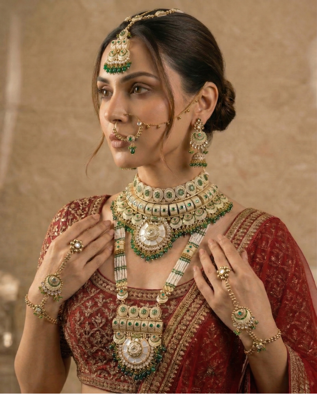 Rajwada Emerald Bridal Set