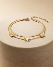 Twin Chain Butterfly Bracelet
