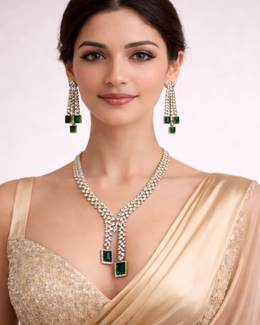 Elara emerald drop set