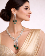 Elara emerald drop set