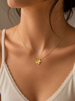 Golden clover charm pendant