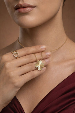 Fortune bloom pendent with D-O sleek ring
