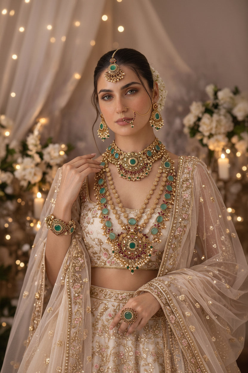 Emerald Rajwadi Bridal Heritage Set