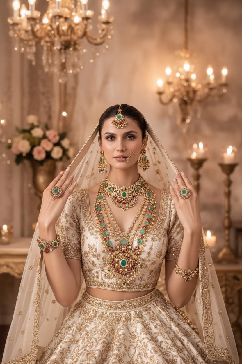 Emerald Rajwadi Bridal Heritage Set