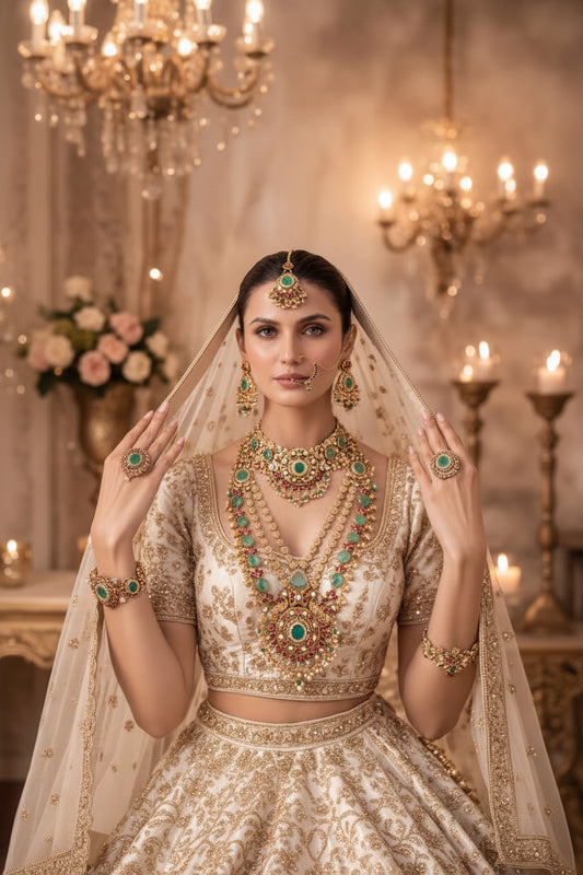 Emerald Rajwadi Bridal Heritage Set