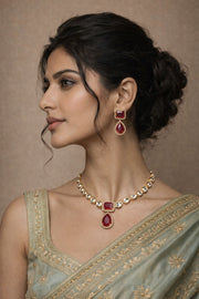 Ruby Royale Kundan Necklace Set