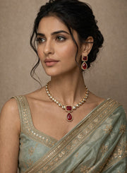 Ruby Royale Kundan Necklace Set