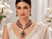 Rajwada Emerald Drop Statement Set