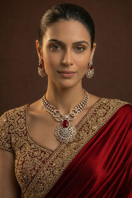 Ruby bloom elegance Necklace Set