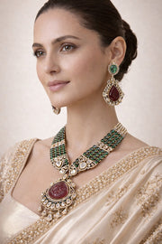 Noor-e-ruby emerald heritage set