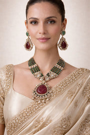 Noor-e-ruby emerald heritage set