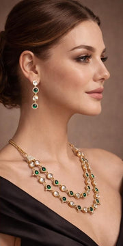 Emerald Royale Layered Necklace Set