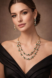 Emerald Royale Layered Necklace Set