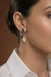 Dewdrop Leaf Stud Earrings