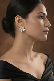 Bloom Black Floral Stud Earrings