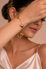 Luna Double Heart Charm Bracelet