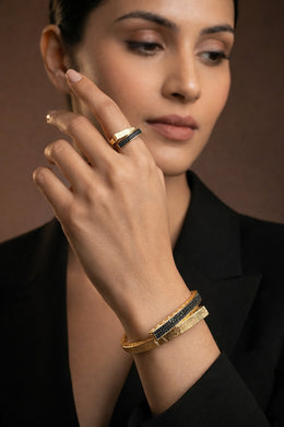 Classic Gold Luxe Bangle & Ring Set