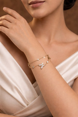 Golden Flutter Charm Bracelet