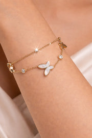 Golden Flutter Charm Bracelet