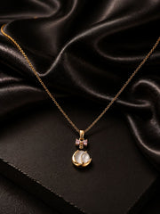 Golden Crescent Bloom Pendant