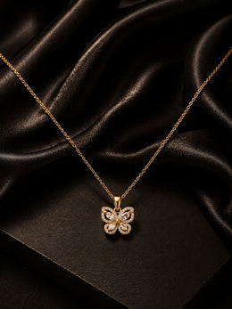 Golden Bloom Crystal Pendant