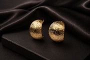 Gold Textured Dome Stud Earrings