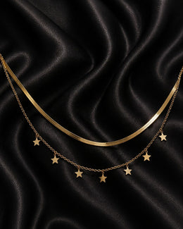 Golden Starlight Layered Necklace