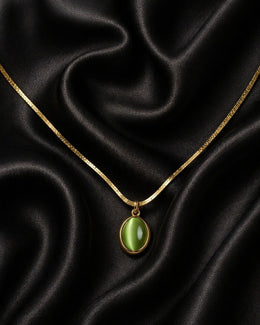 Olive Aura Stone Necklace
