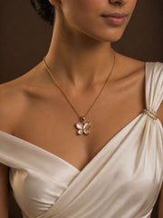 Golden Pearl Flutter Pendant
