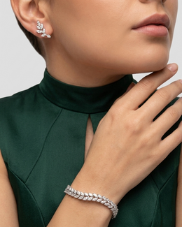 Vine royale bracelet with  crystal vine ear climbers